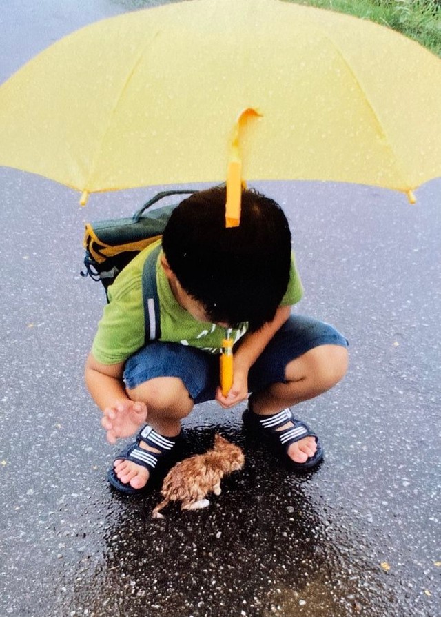10年前の9月の雨の日、子猫と少年は出会いました（提供：ピョンタ・フロスキーさん）
