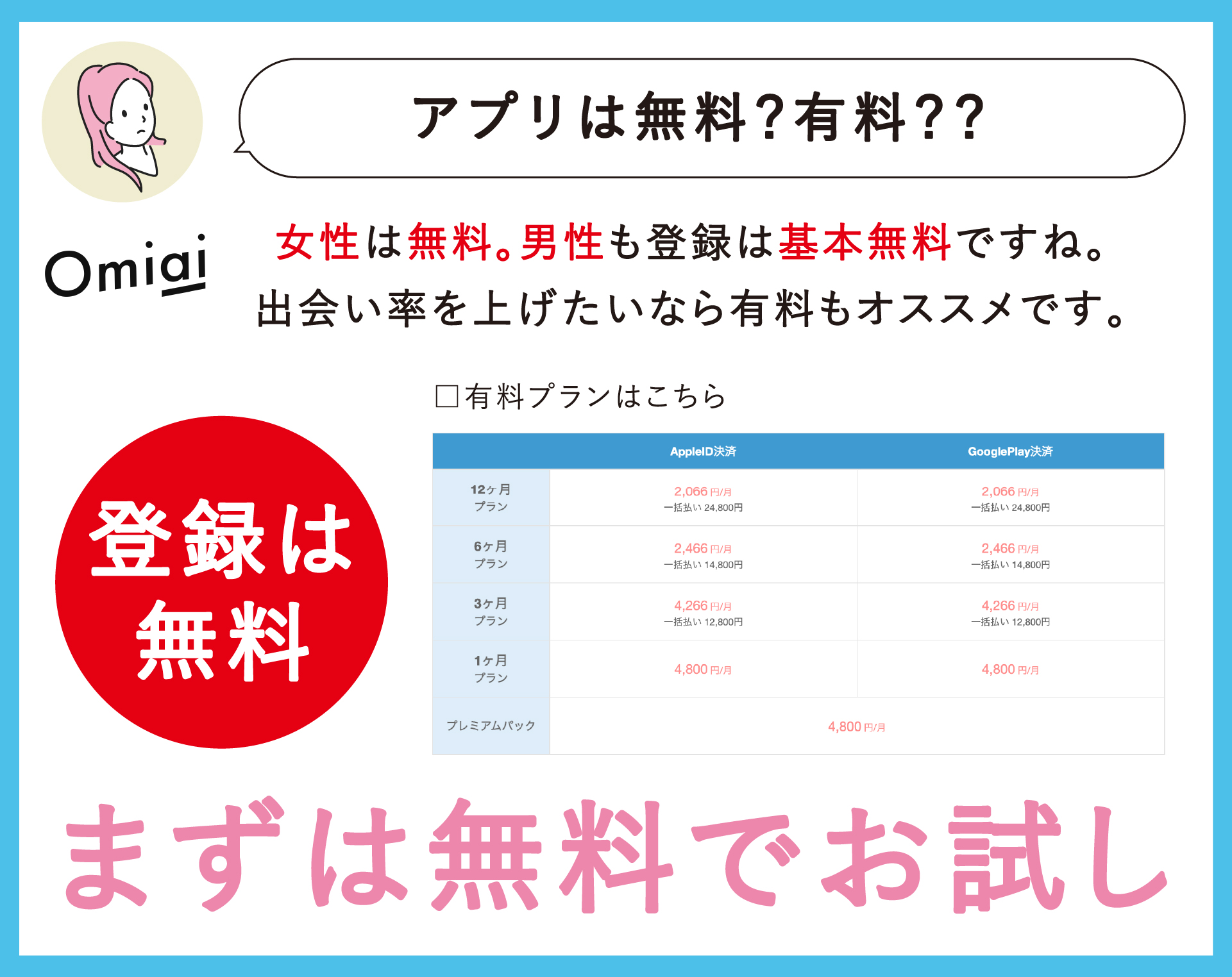 Omiai（お見合い）料金